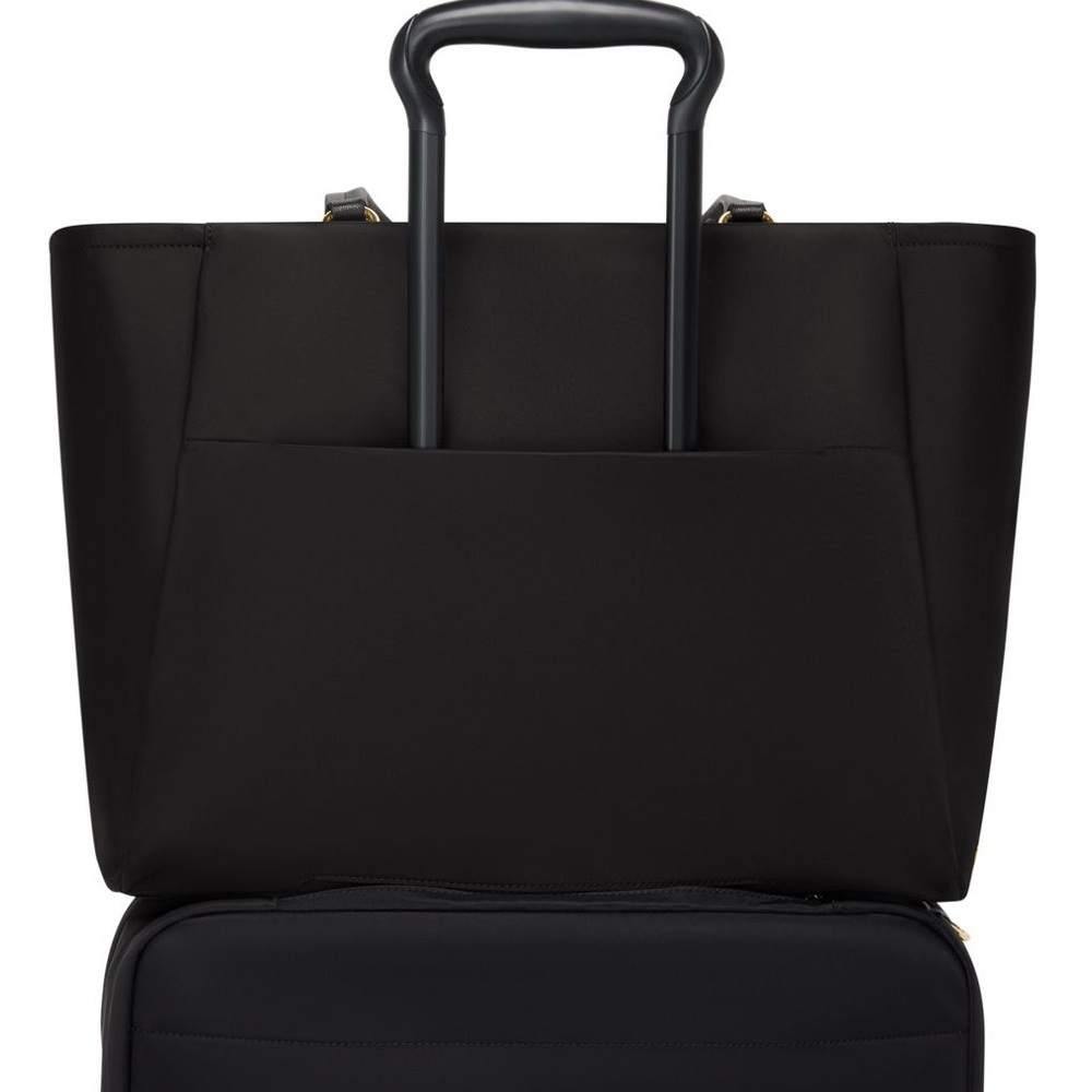 NWT Tumi Large Valetta Tote in Black/Gold Hardware
